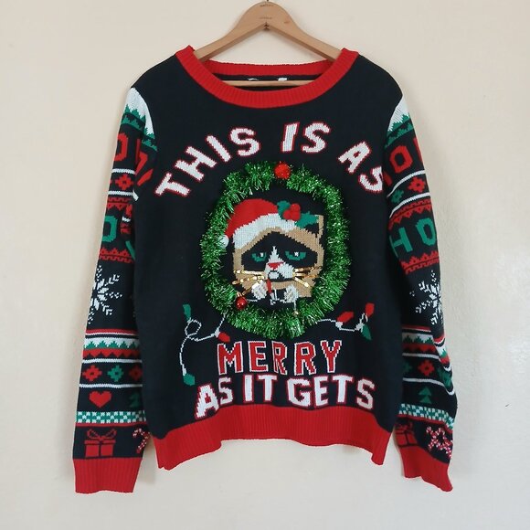 No Boundaries This is as Merry as it Gets Christmas Sweater Women's Juniors XXL - Picture 1 of 5